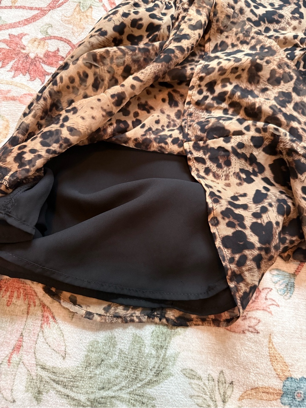 Wild Honey Leopard-Print Tie-Strap Mini Dress - Brown/Black - Picture 3 of 4